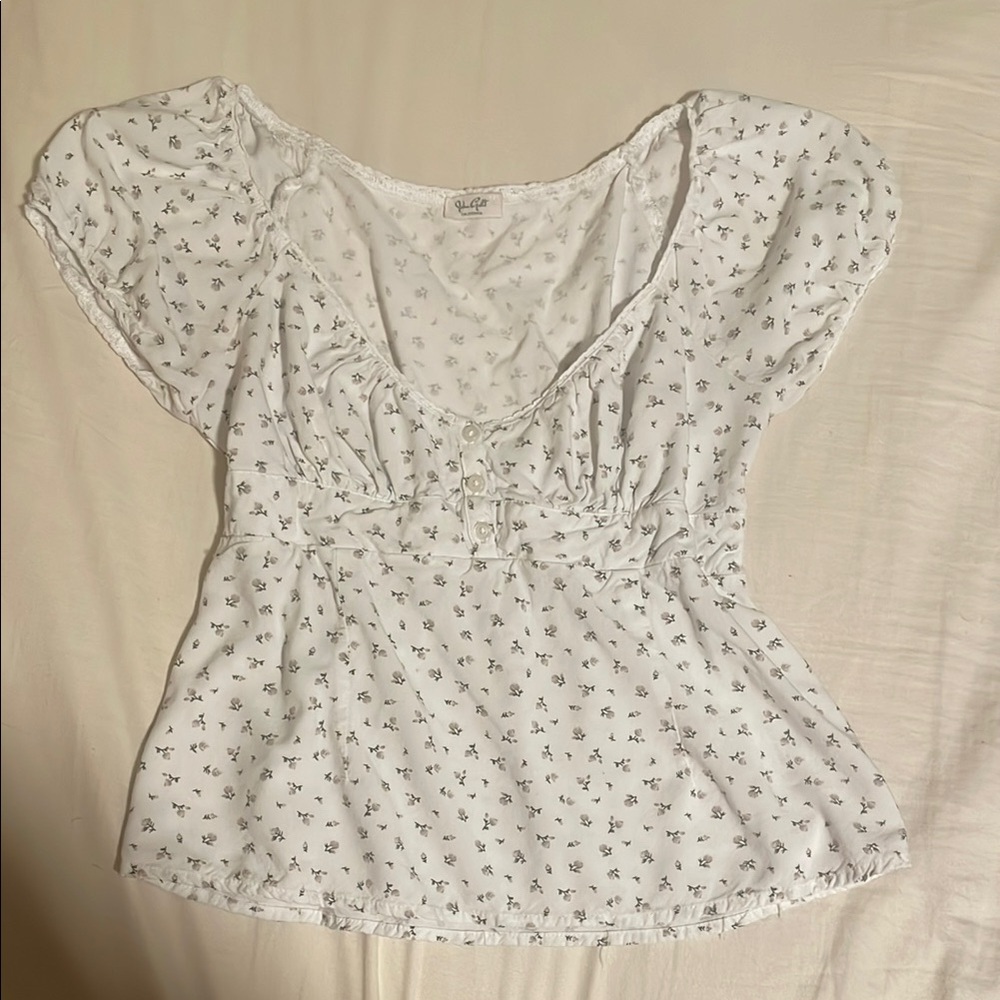 White Floral Women's Top
